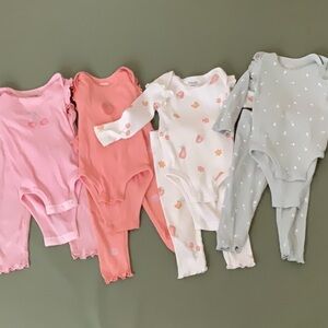 Kids One Pieces Set - Pink, White, and Gray